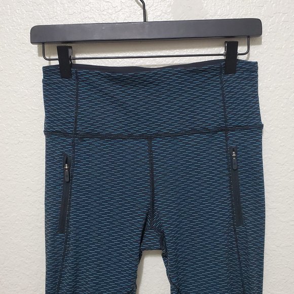 Lululemon Run It Out Tight Leggings pant black teal luxtreme high rise - Picture 6 of 13